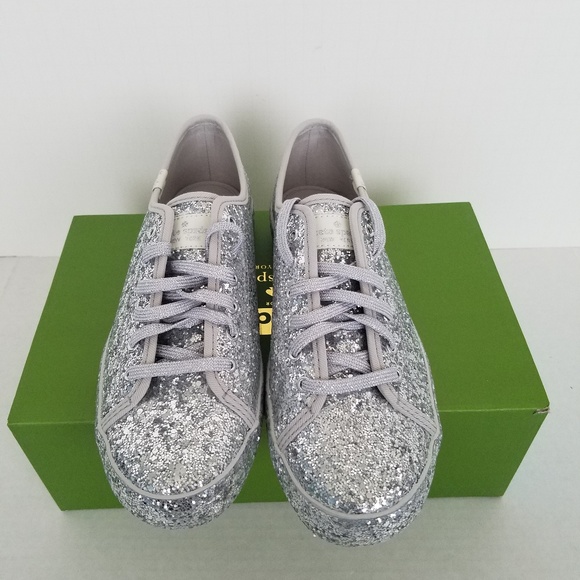 kate spade Shoes - Kate Spade Kick Silver Glitter Keds kate spade Shoes - Kate Spade Kick Silver Glitter Keds
